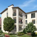 investir en immobilier-résidence neuve balcon fleuris espaces verts ciel bleu