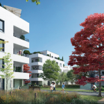 loi pinel immobilier-résidence neuve espaces verts passants ciel bleu
