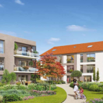 programme neuf francheville le haut-résidence neuve 2 batiments-espaces verts ciel bleu