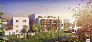 investir dans l'immobilier en 2023-résidence neuve à Lyon espaces verts ciel clair